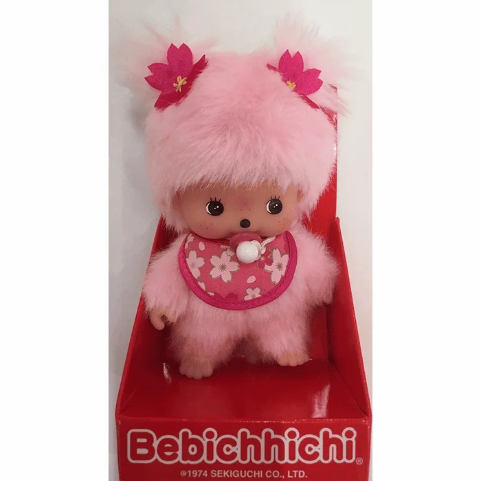 Monchhichi Cherry Blossum Girl Pink Twin Tail | WZV206453